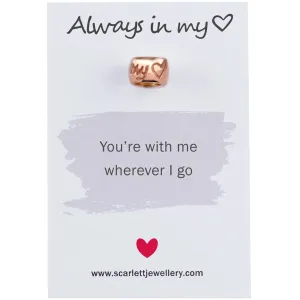 Always In My Heart Rose Gold Mojo Charm Bead