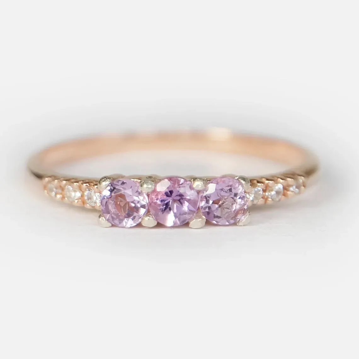 Amethyst Stacking Rings - 14k Rose Gold Vermeil Ring