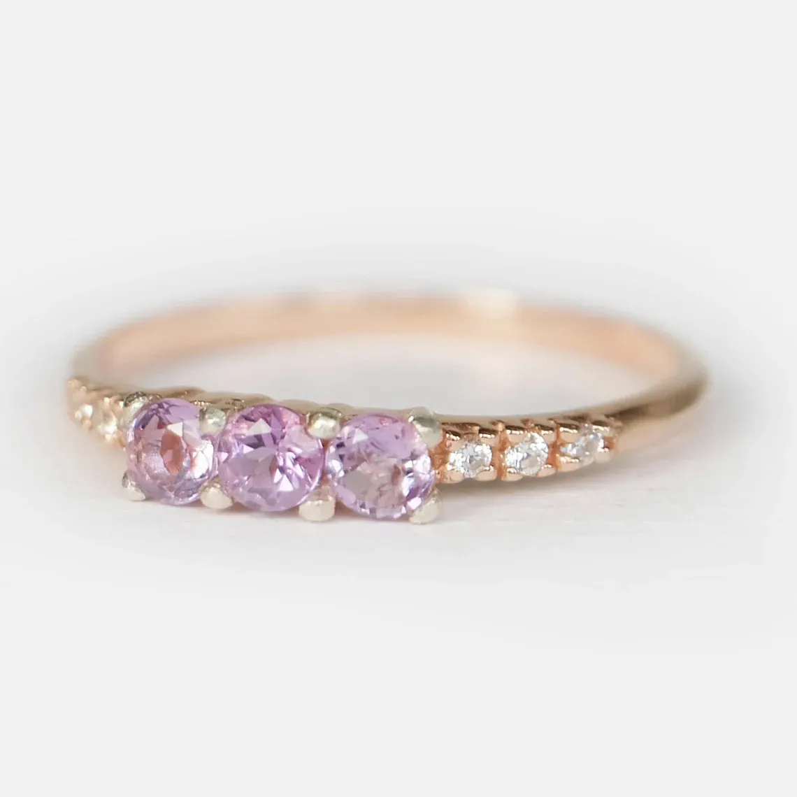 Amethyst Stacking Rings - 14k Rose Gold Vermeil Ring