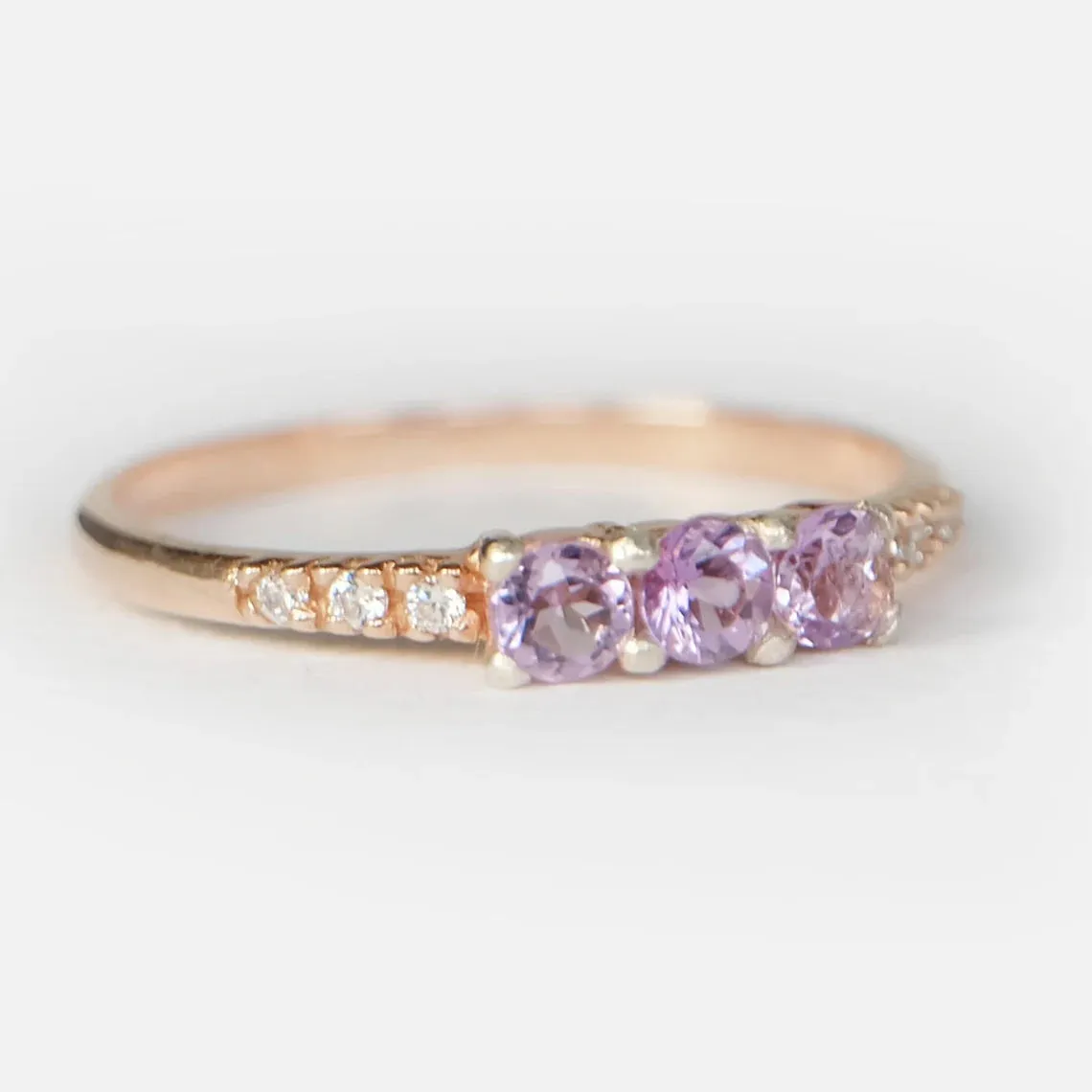 Amethyst Stacking Rings - 14k Rose Gold Vermeil Ring