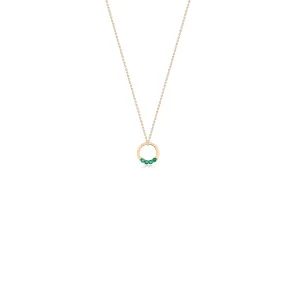 Amma Emerald Necklace, 14k Gold