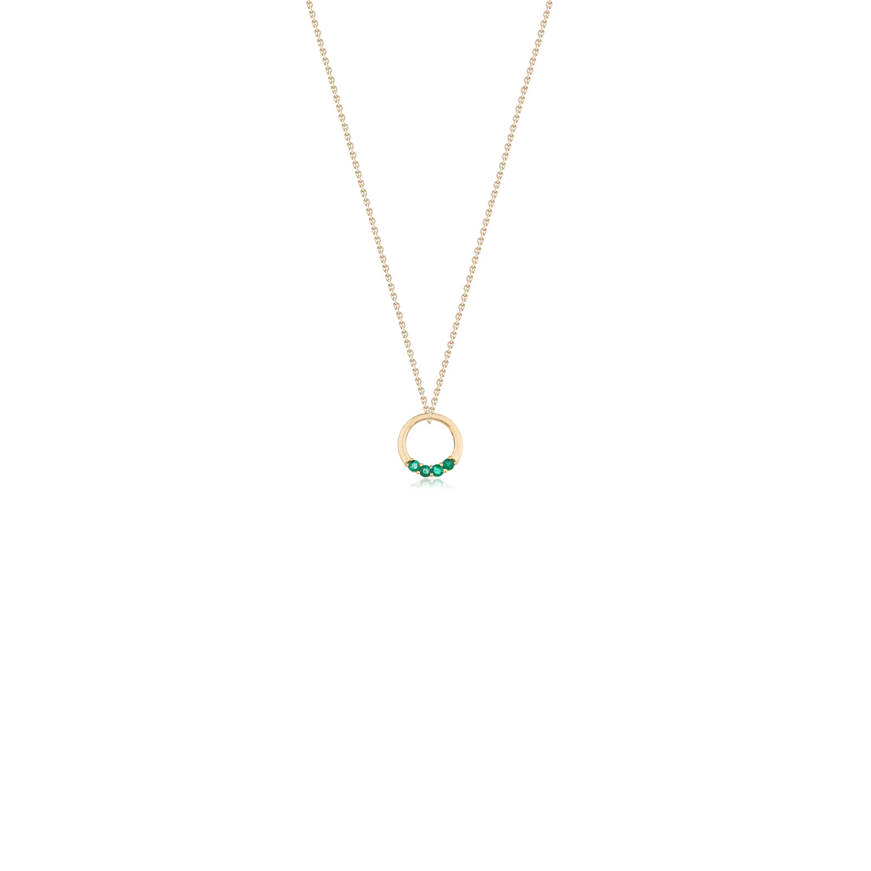 Amma Emerald Necklace, 14k Gold