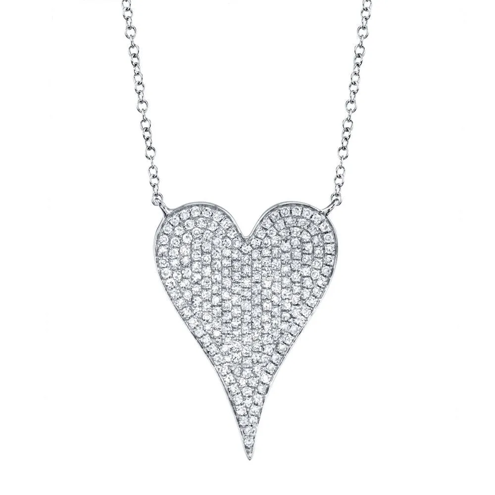 AMOR 0.43 CT DIAMOND PAVE HEART PENDANT NECKLACE - LARGE SC55002481