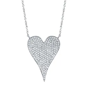 AMOR 0.43 CT DIAMOND PAVE HEART PENDANT NECKLACE - LARGE SC55002481