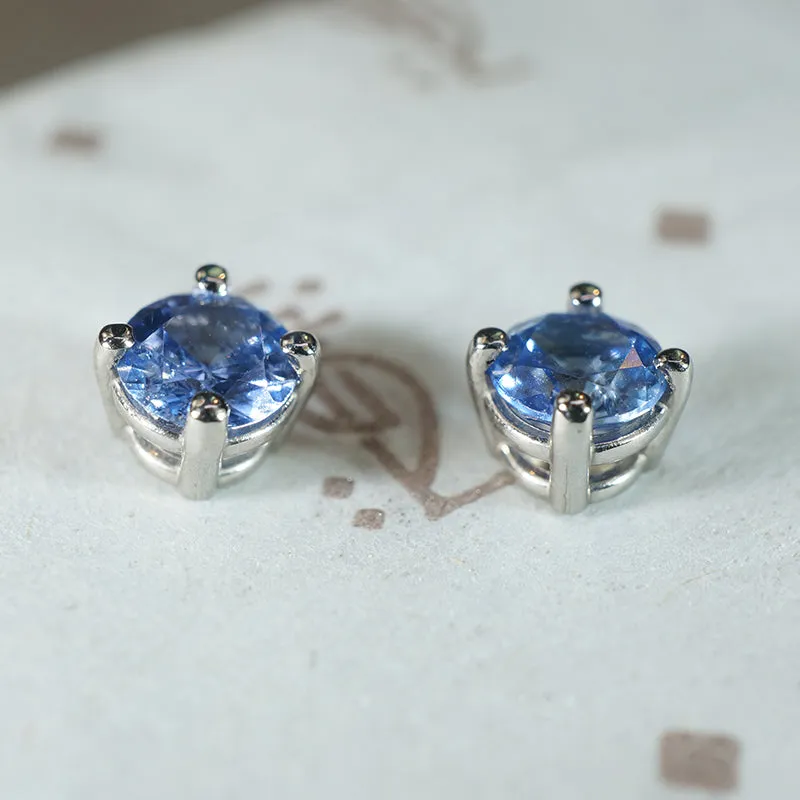 Baby Blues .84tcw Sapphire Stud Earrings in Platinum