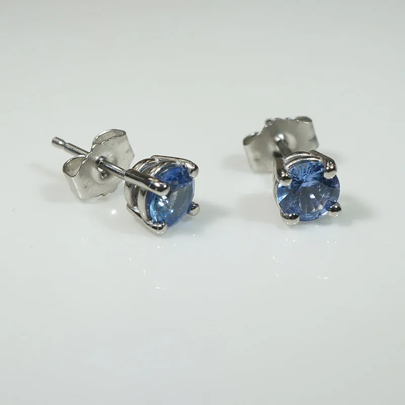 Baby Blues .84tcw Sapphire Stud Earrings in Platinum