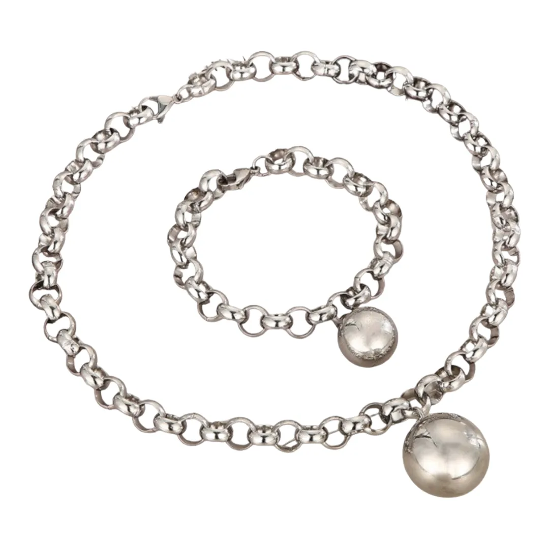 Big ball rolo chain bracelet