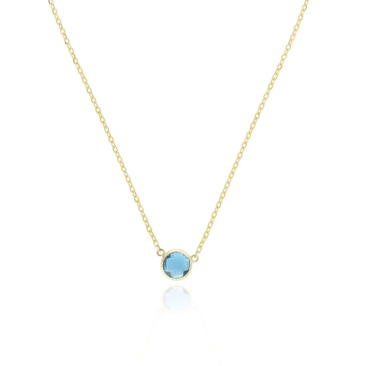 Blue Topaz Single Bezel Necklace