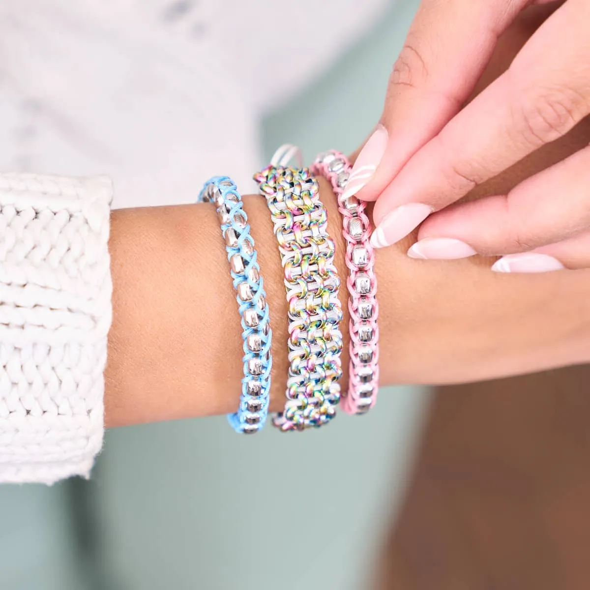 Bubblegum x Silver | Catena Links Bracelet