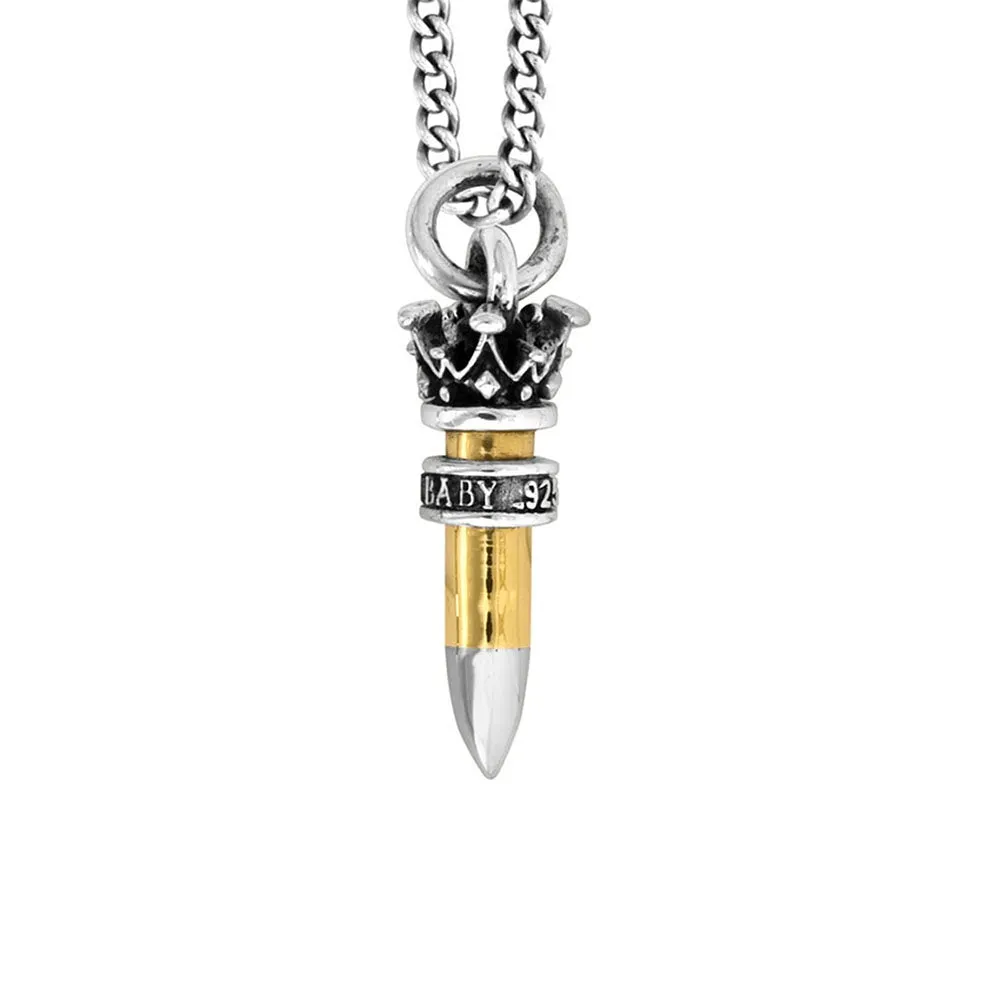 Bullet Pendant with Silver Chain