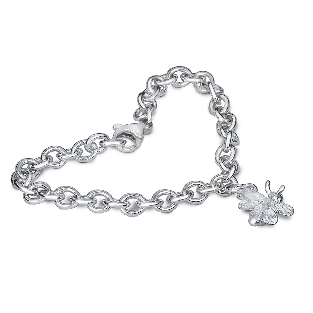 Bumble-Bee Silver Charm Bracelet