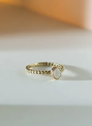 Caes opal october birthstone ring 14k gold