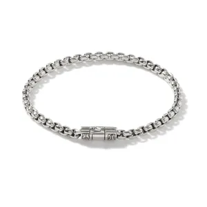 Chains Box Silver 4mm Box Chain Bracelet with Pusher Clasp Sz M by John Hardy