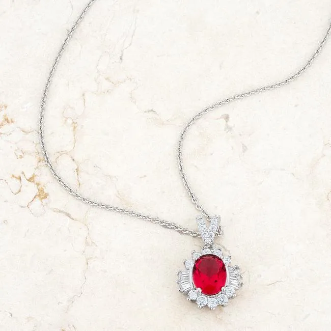 Chrisalee Ruby Vintage Halo Pendant | 3.5ct