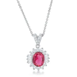 Chrisalee Ruby Vintage Halo Pendant | 3.5ct