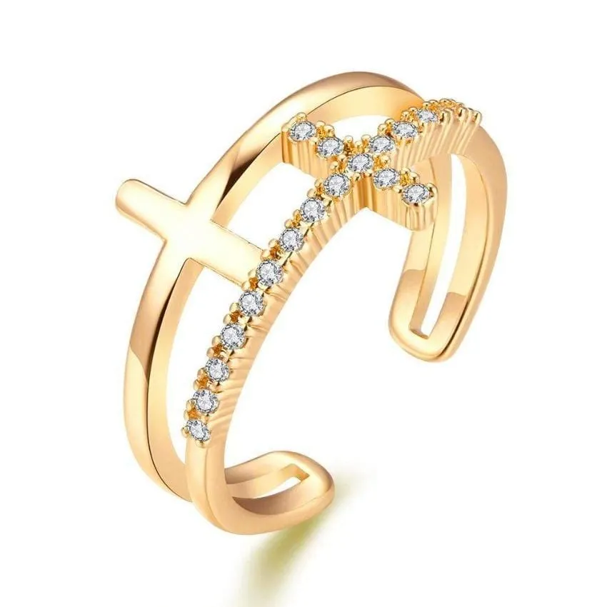 Christian Ring <br> Double Cross