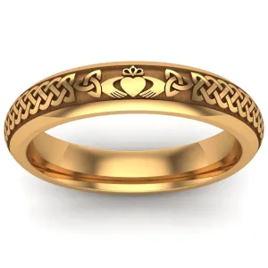 Claddagh Wedding Ring UCL1-14Y4M - 14K Yellow Gold