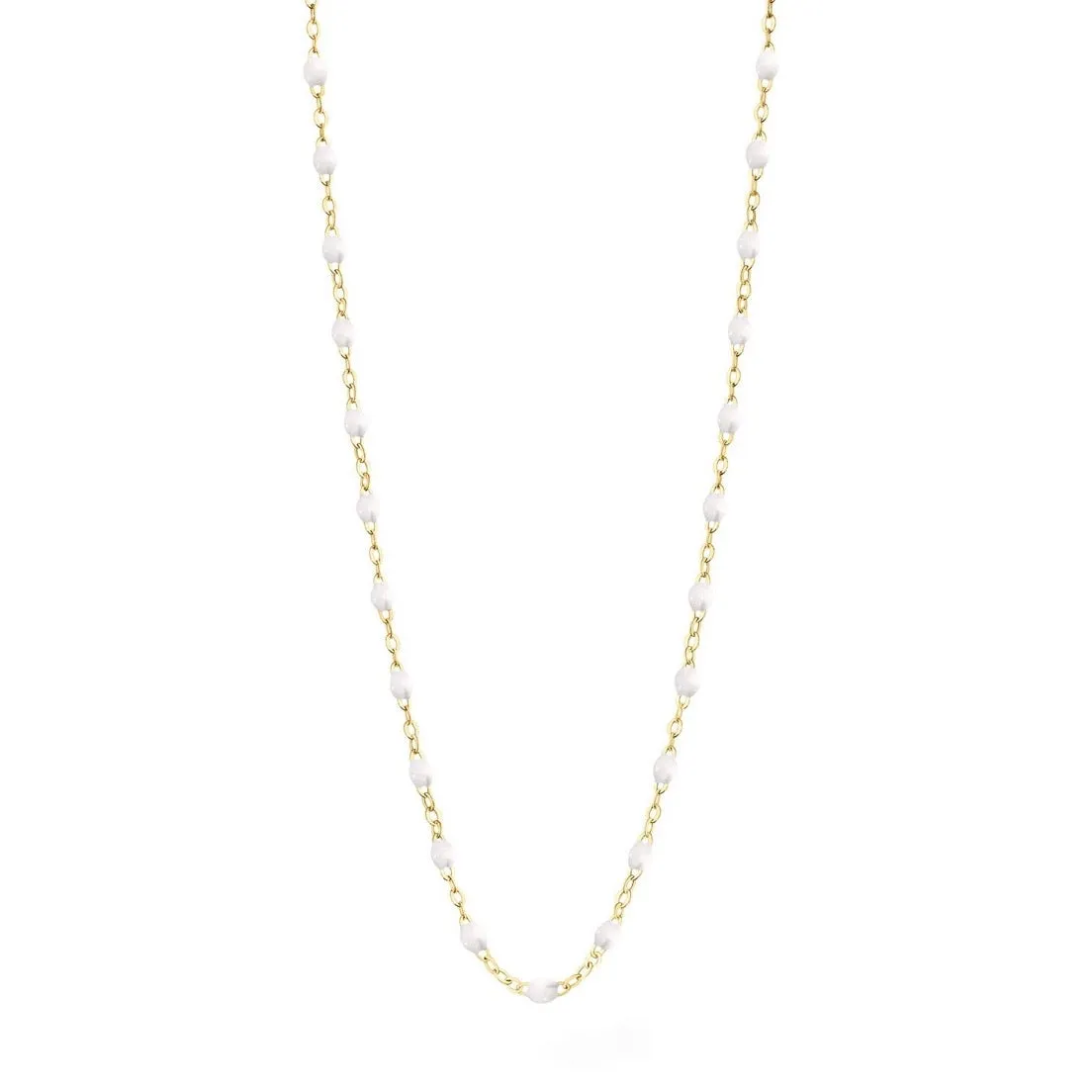 Classic GiGi White necklace, yellow gold, 16.5”