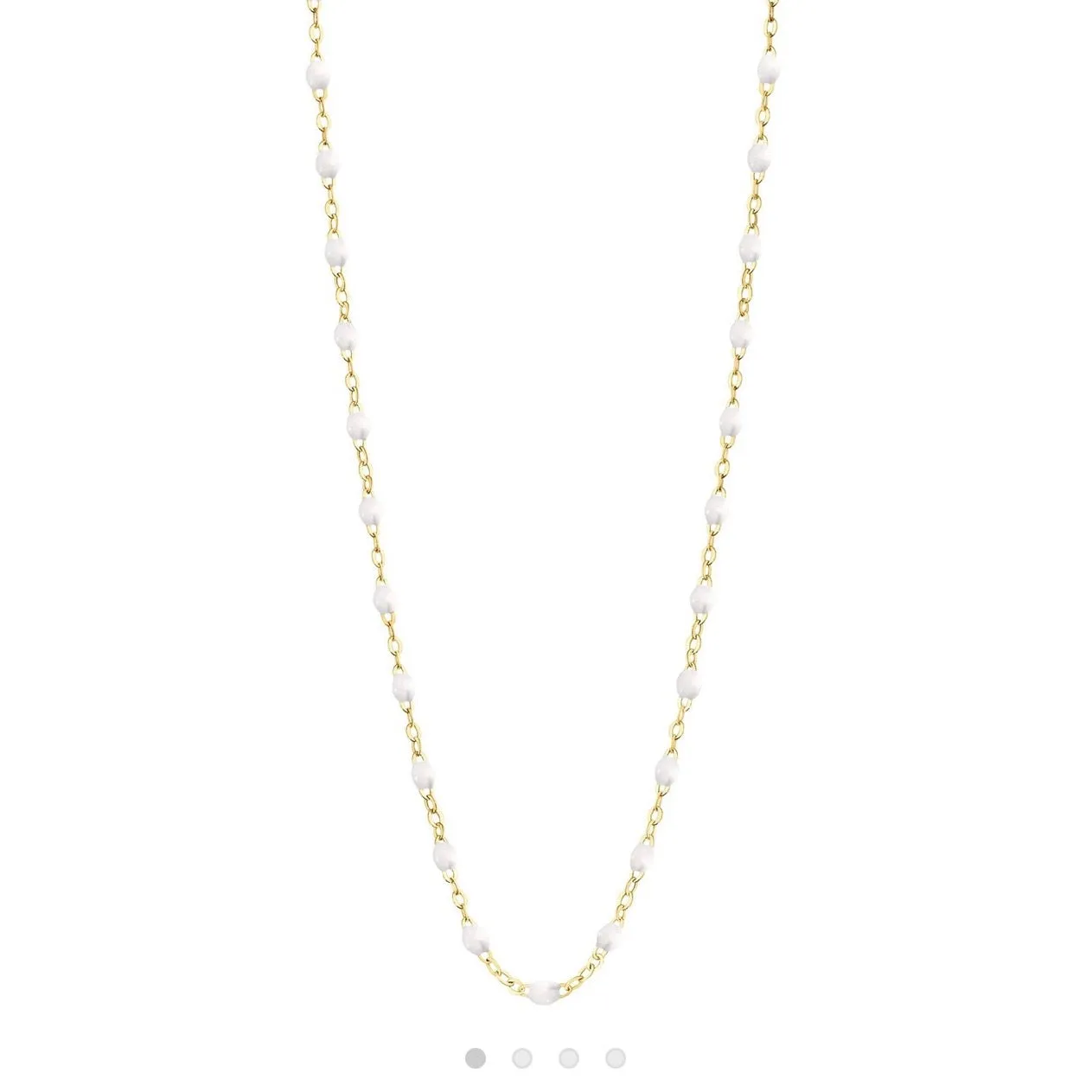 Classic Gigi White necklace, Yellow Gold, 19.7"