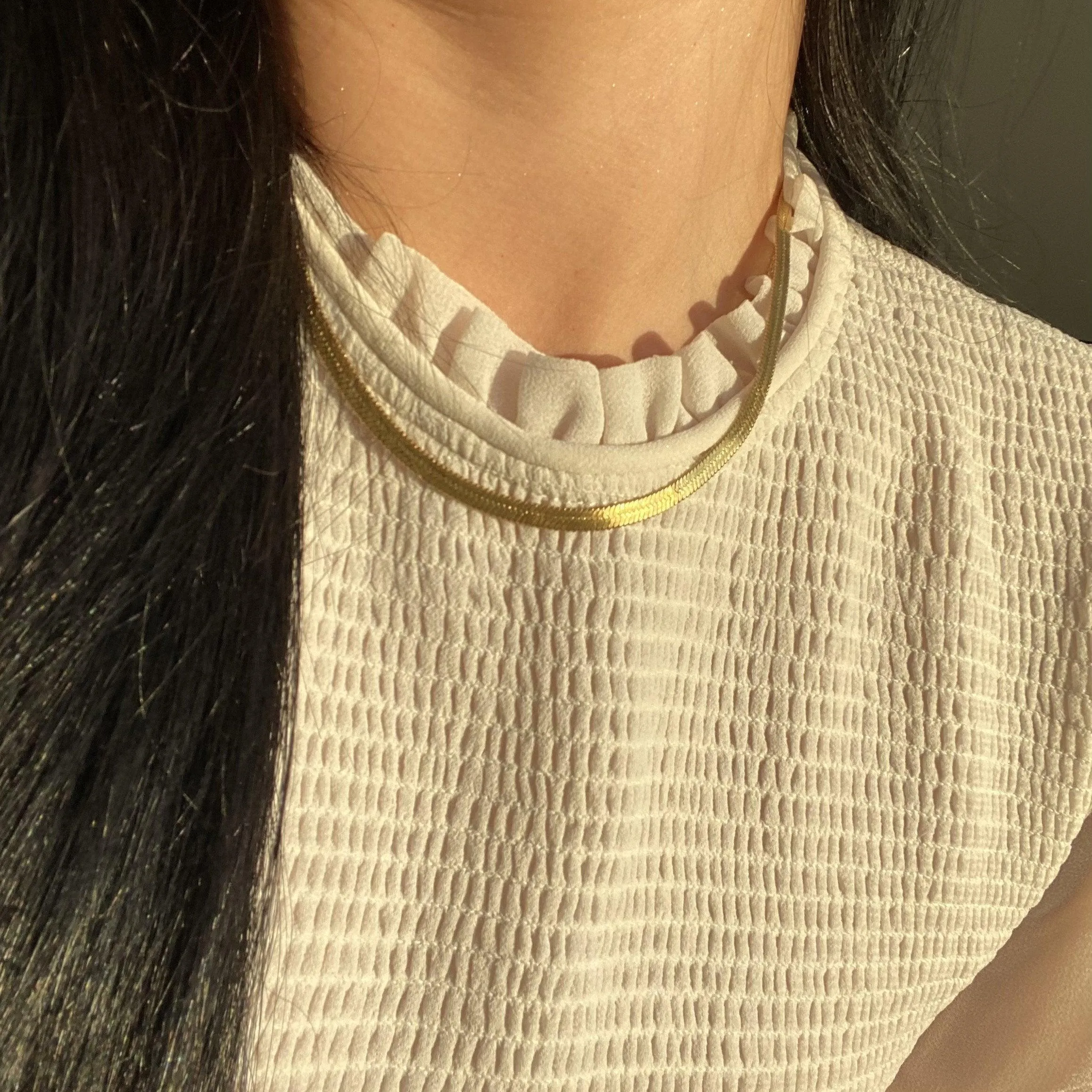 Classic Herringbone Necklace - Silver, Rose Gold or 18k Gold