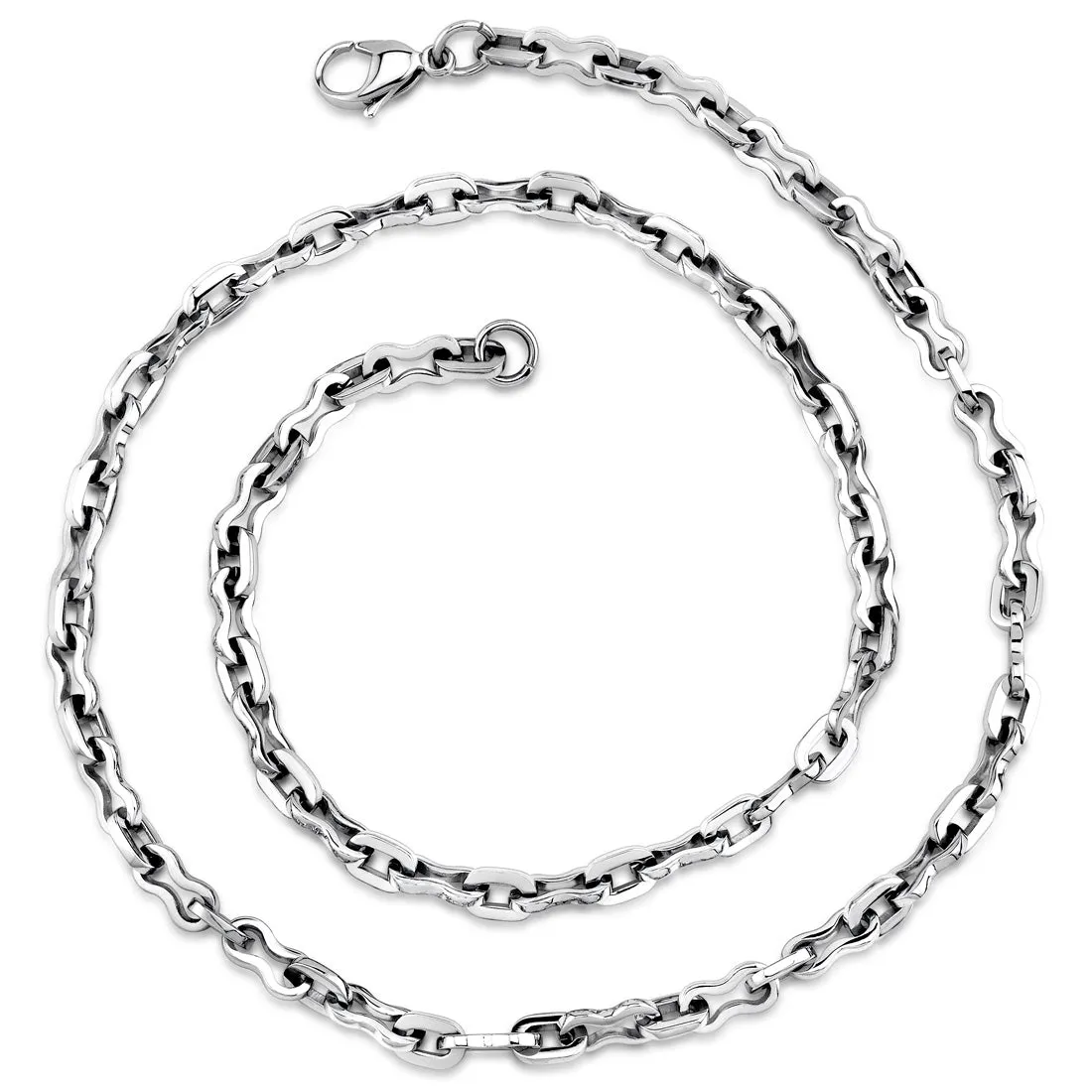 Classic High Polished Stainless Steel Link Necklace