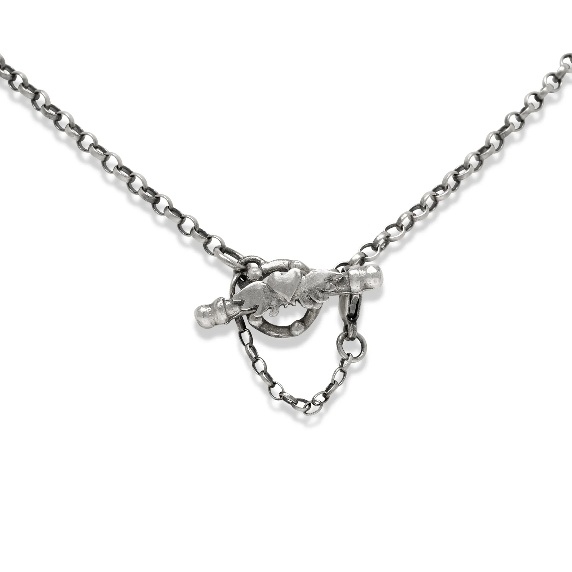 Classic Winged Heart Drop Necklace