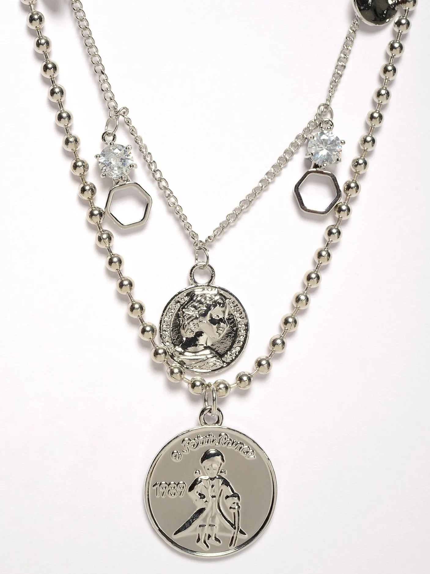 Coin and Diamante Necklace