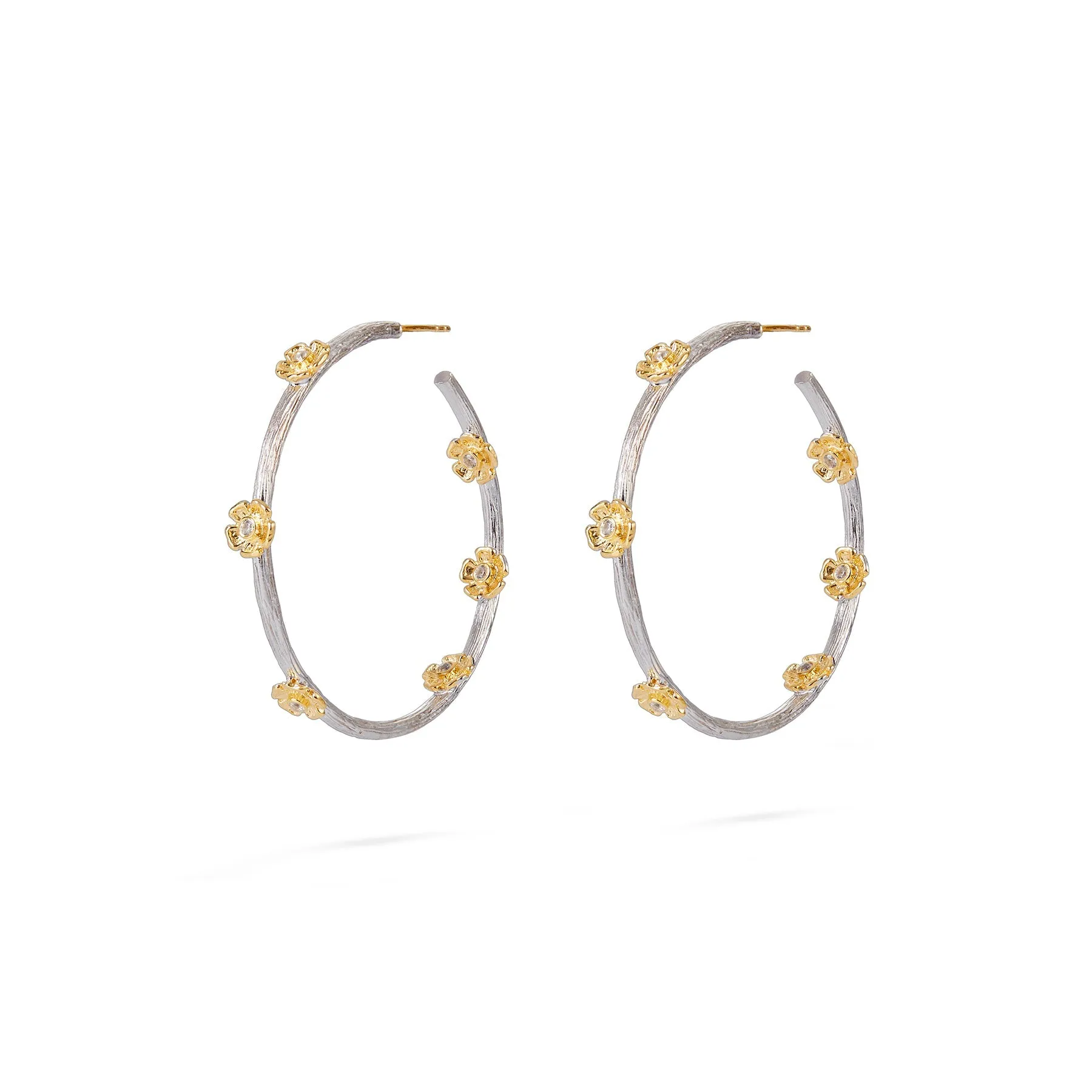 COMING AND GOING PRIMROSE BOUQUET LARGE HOOP EARRINGS