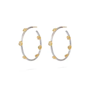 COMING AND GOING PRIMROSE BOUQUET LARGE HOOP EARRINGS