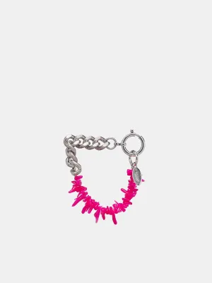 Coral Plastic Pendant Chain Bracelet (81AC29-CORAL)