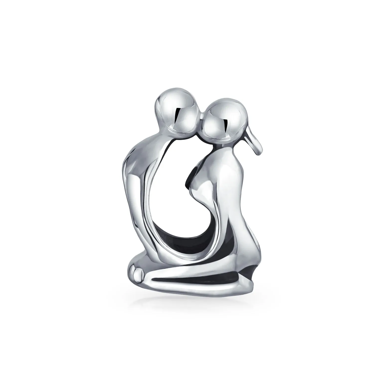 Couples Kissing Lovers Charm Bead Sterling Silver for European Bracelet