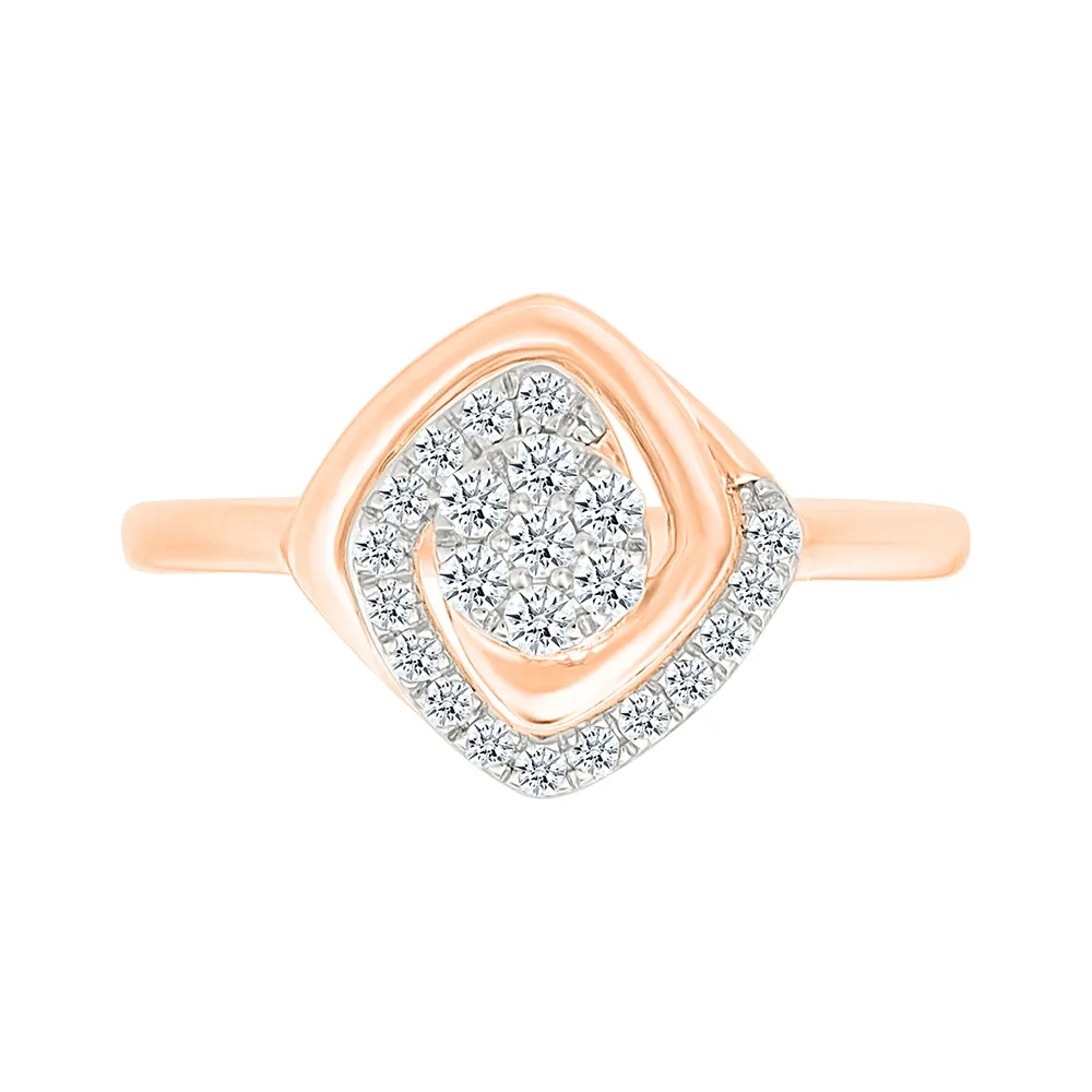 Dainty Square Shape Gold & Diamond Ring