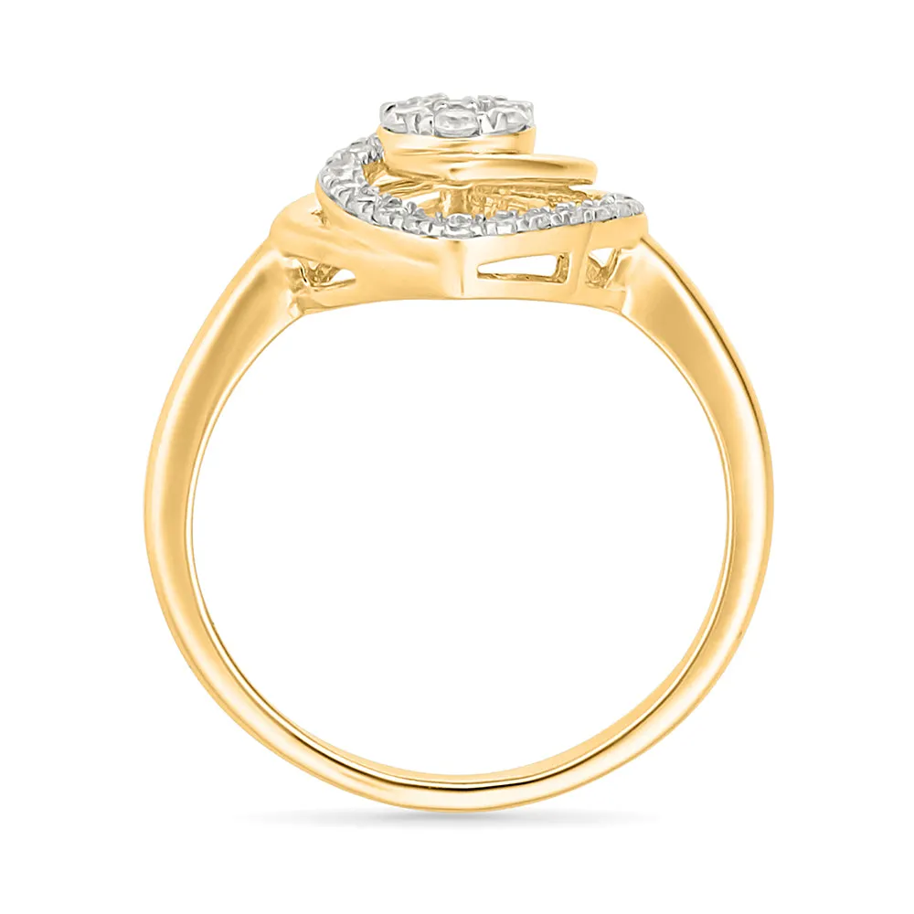 Dainty Square Shape Gold & Diamond Ring