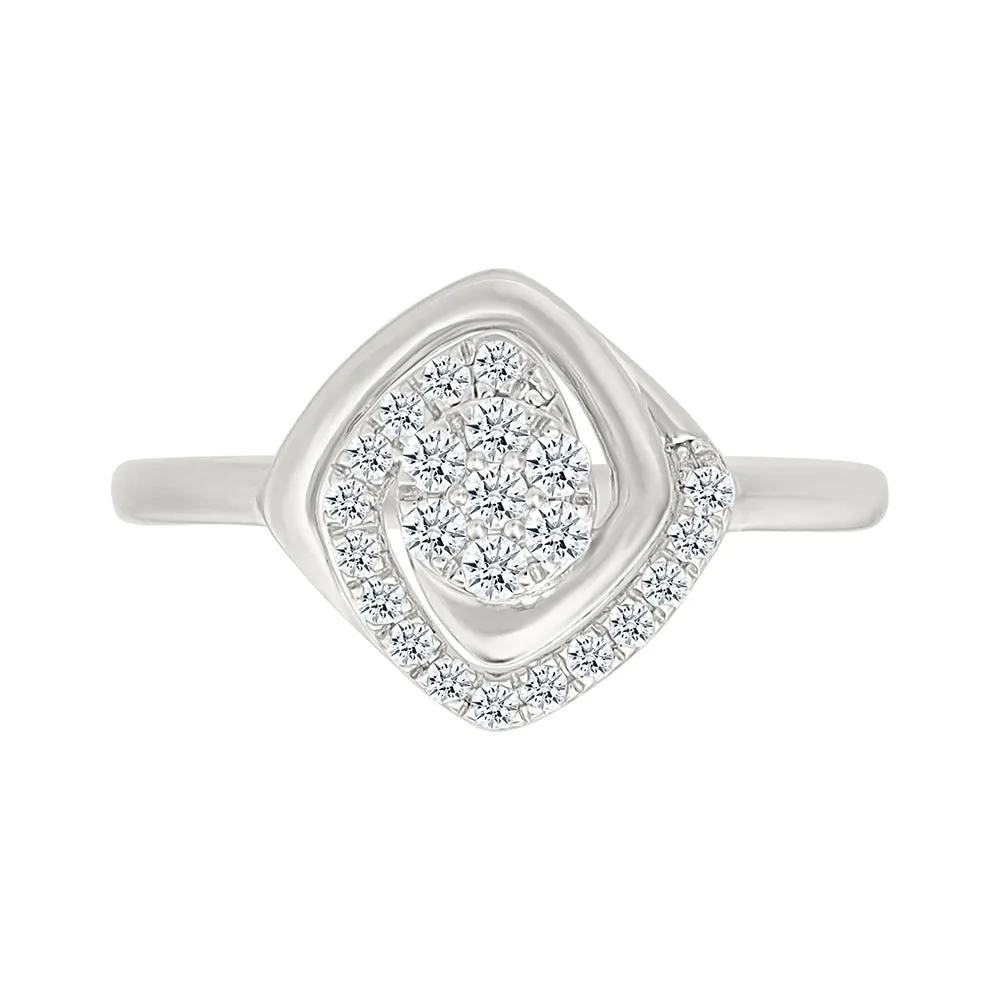 Dainty Square Shape Gold & Diamond Ring