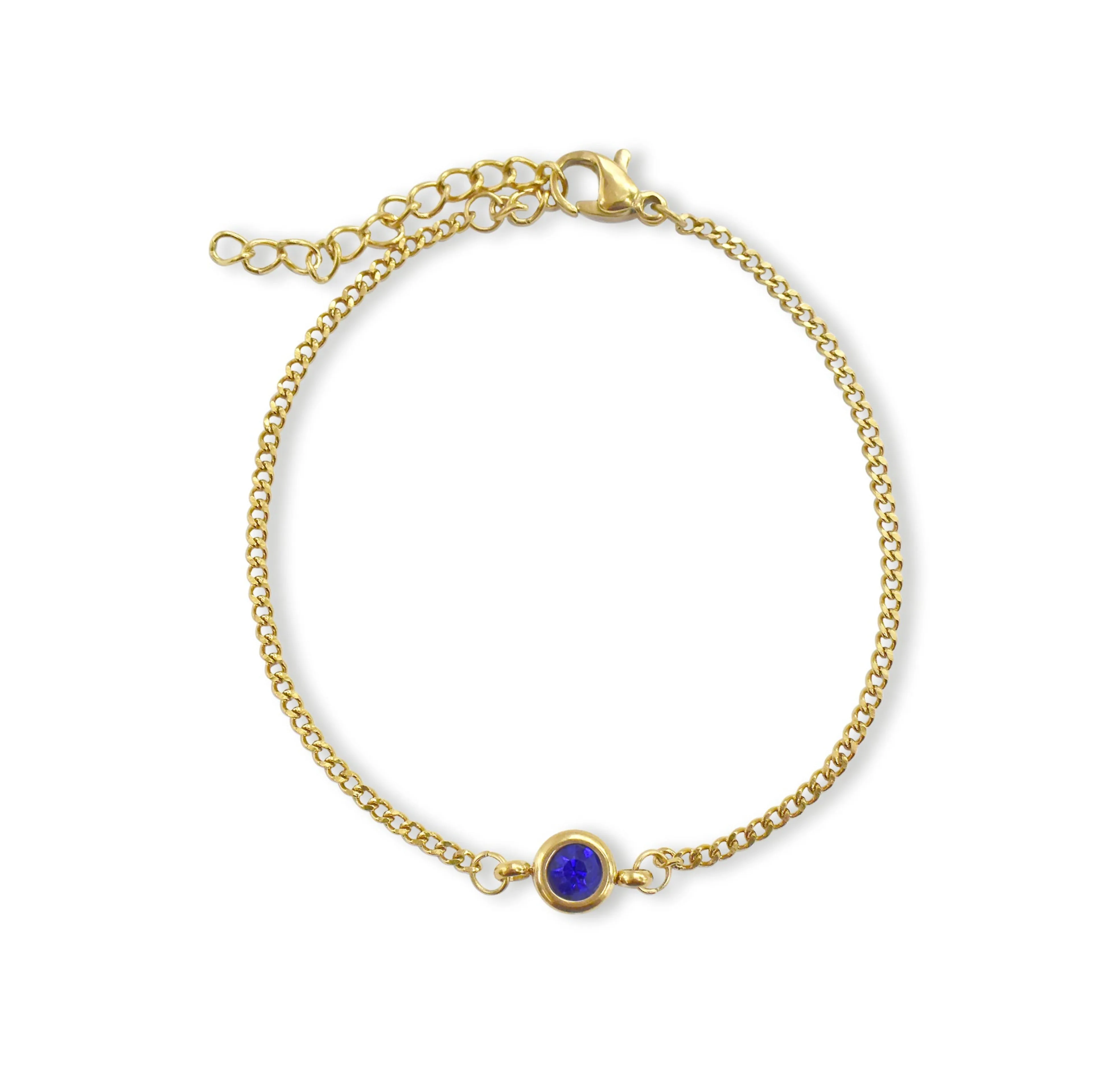 DELILAH GOLD DAINTY SAPPHIRE BIRTHSTONE BRACELET - SEPTEMBER