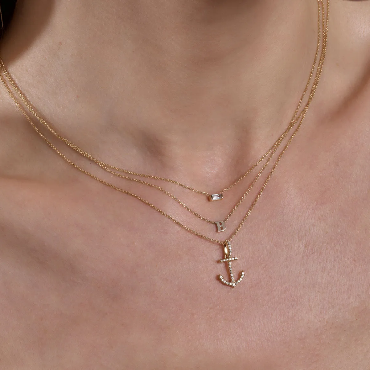 Diamond Bar Pendant Necklace