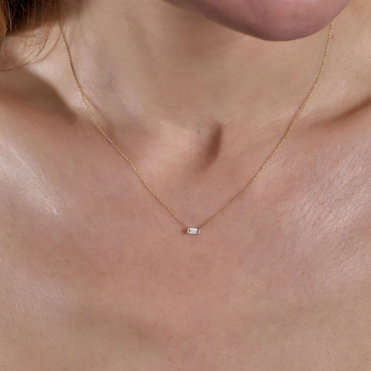 Diamond Bar Pendant Necklace