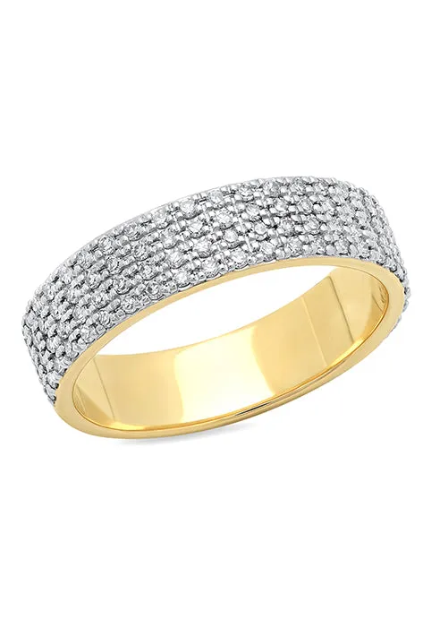 Diamond Cigar Band Pinky Ring