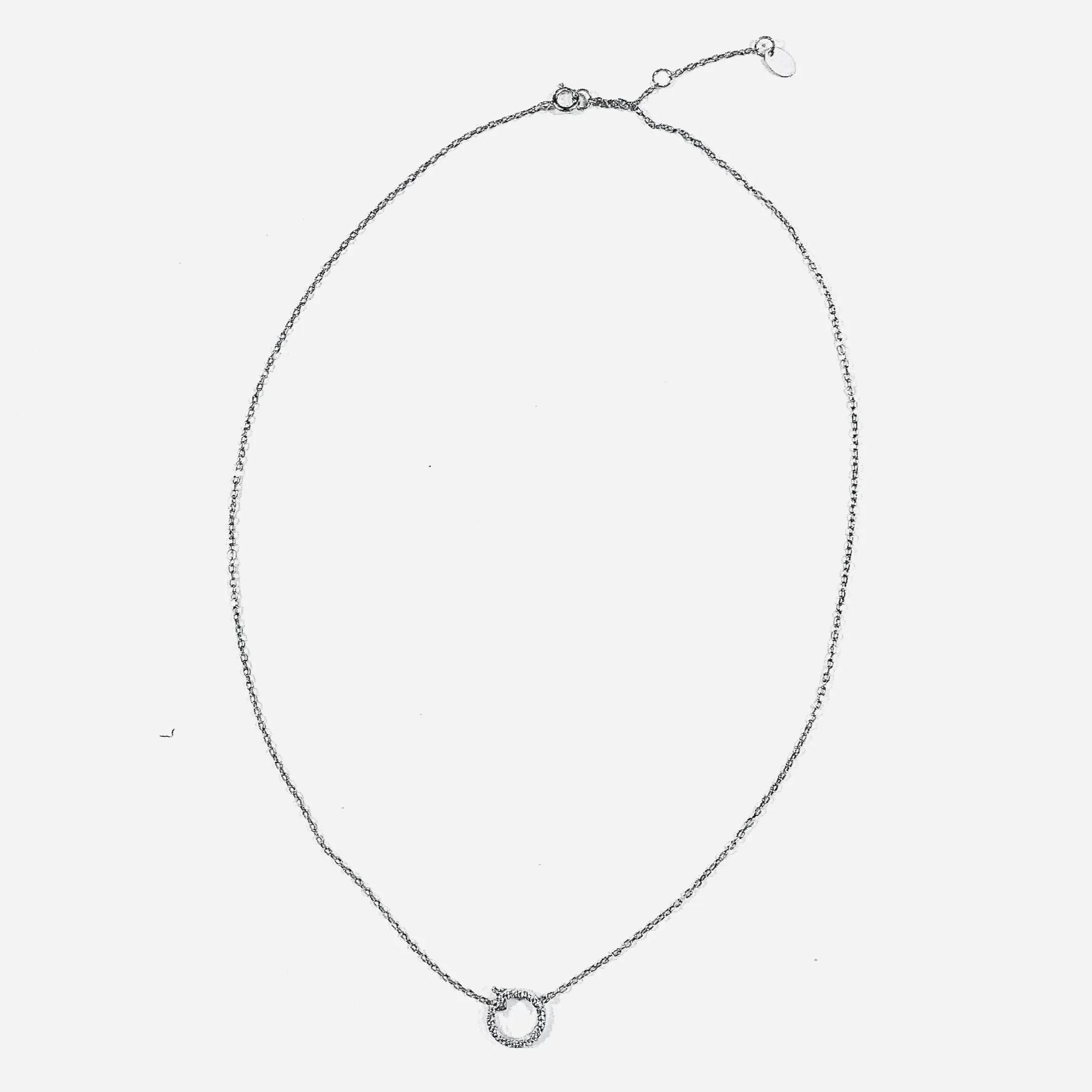 Diamond Open Circle Necklace (gold, silver or rainbow)