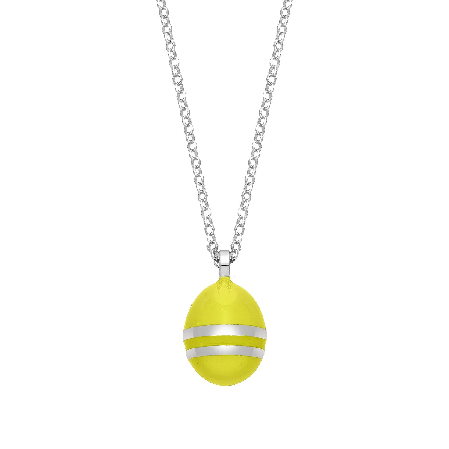 Easter Egg Canary Yellow | Enamel | Rhodium Plated 925 Silver