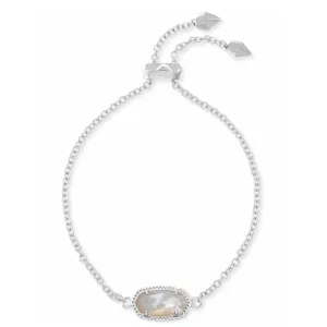 Elaina Silver Plated Adjustable Chain Bracelet in Ivory Mother of Pearl by Kendra Scott