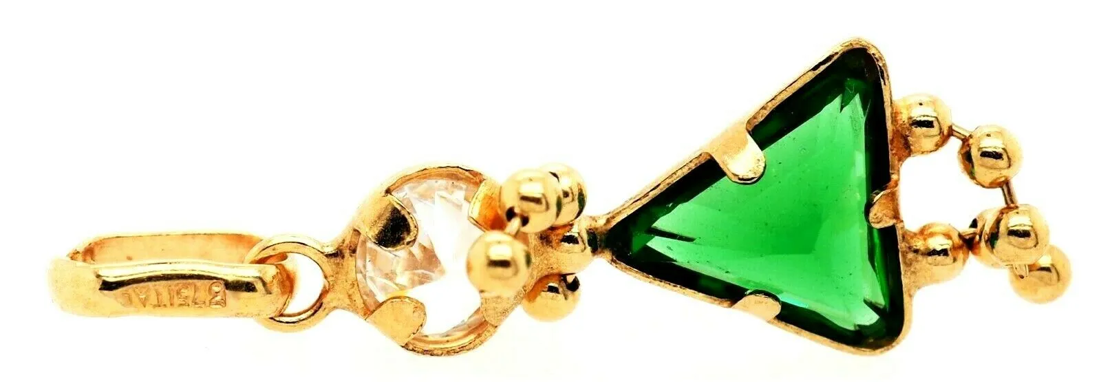 Emerald & Cubic Zirconia (CZ) 9ct Yellow Gold Pendant