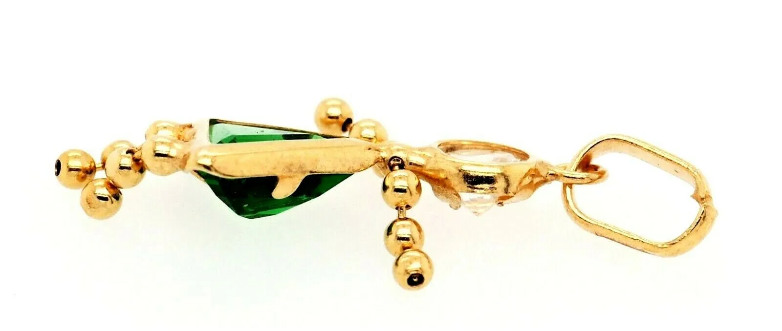 Emerald & Cubic Zirconia (CZ) 9ct Yellow Gold Pendant