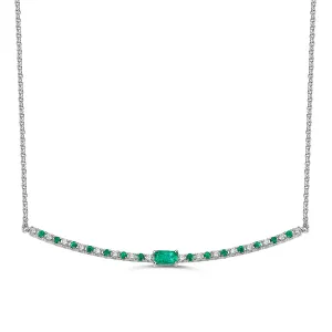 Emerald and Diamond Bar Necklace