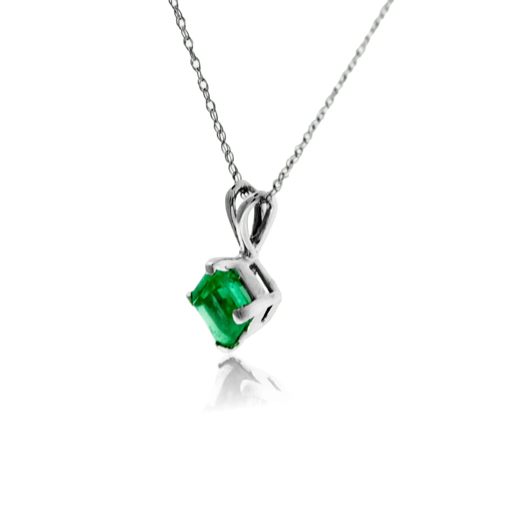 Emerald-Cut Emerald Solitaire Pendant