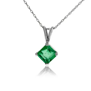 Emerald-Cut Emerald Solitaire Pendant