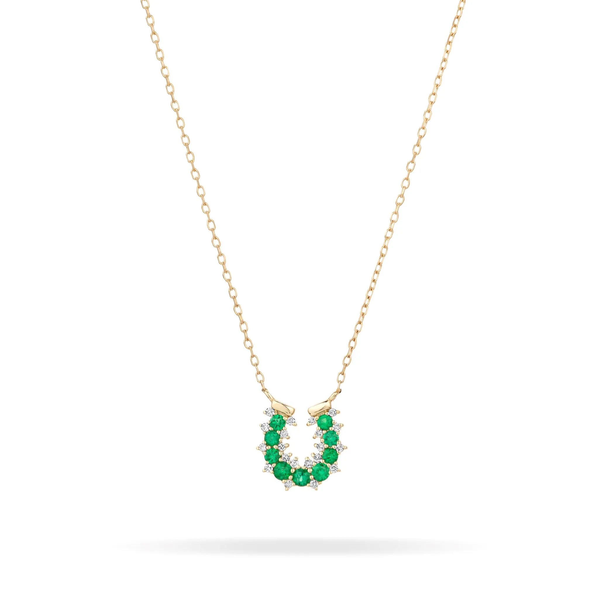 Emerald   Diamond Horseshoe Necklace