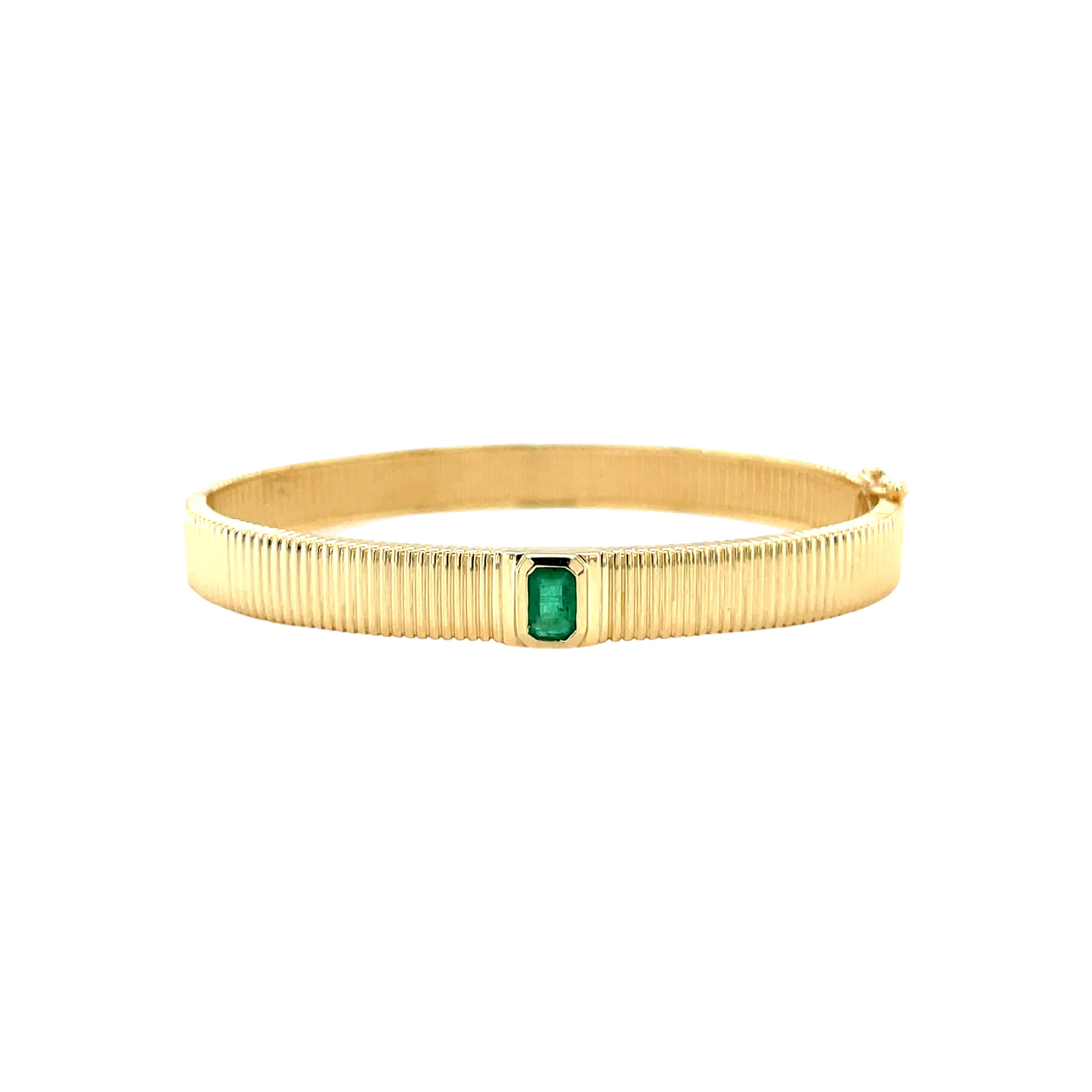 Emerald Fluted Bangle Bracelet