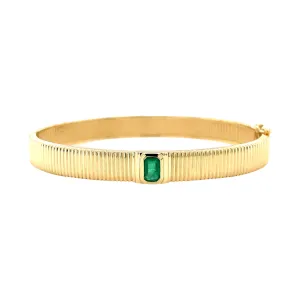 Emerald Fluted Bangle Bracelet