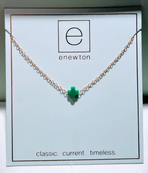 Enewton - Necklace Gold - Signature Cross Small - Emerald